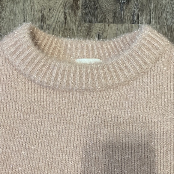 H&M pink glittery crop sweater, med, NWOT - Picture 7 of 9